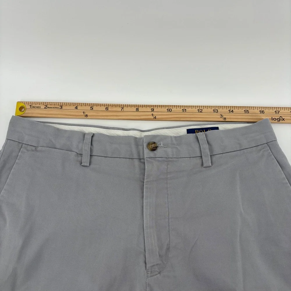 Polo Ralph Lauren Chino Shorts Men 32 Grey Old Money Stretch Classic Preppy Fitt